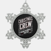 Kerst Crew Familie Matching Xmas Squad Tin Sneeuwvlok Ornament (Voorkant)