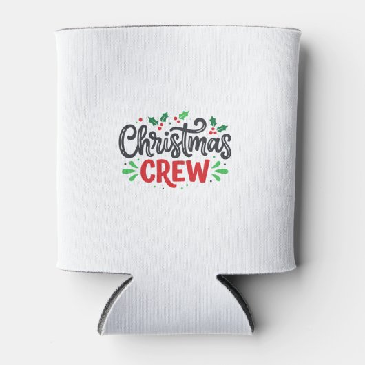 Kerst Crew Feestelijke Feestdag Blikjeskoeler (Voorkant)