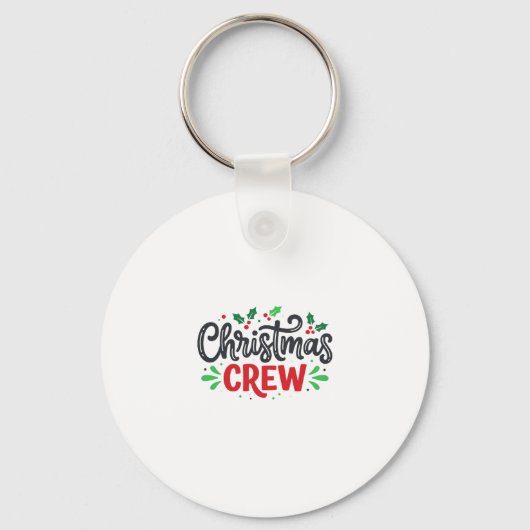Kerst Crew Feestelijke Vakantie Sleutelhanger (Voorkant)