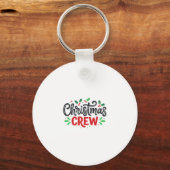 Kerst Crew Feestelijke Vakantie Sleutelhanger (Voorkant)