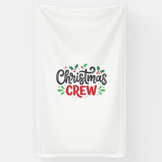 Kerst Crew Feestelijke Vakantie Spandoek (Verticaal)