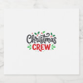 Kerst Crew Feestelijke Vakantie Sparkling Wijnetiket (Enkel label)