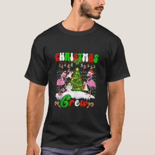 Kerst Crew Flamingo Leuke Ghost Pine Tree Xmas T-shirt