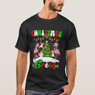 Kerst Crew Flamingo Leuke Ghost Pine Tree Xmas T-shirt