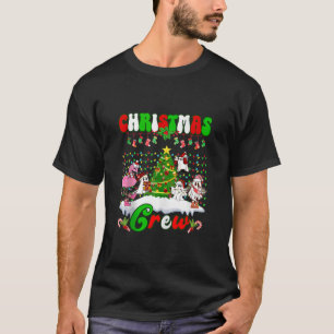 Kerst Crew Grappige Flamingo Ghost Pine Tree Xmas T-shirt