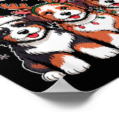 Kerst Crew Kerst Puppy Hond Grappige Kerst Bern Poster (Hoek)