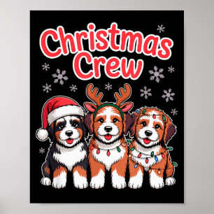 Kerst Crew Kerst Puppy Hond Grappige Kerst Bern Poster