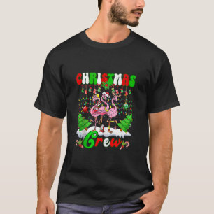 Kerst Crew Liefde Leuke Flamingo Familie Kerstverl T-shirt