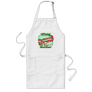 Kerst Crew Member Fun Familie Motto Lang Schort