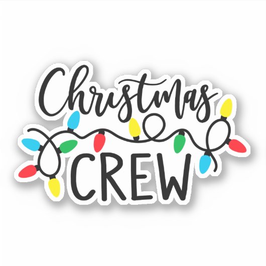 Kerst Crew met Lichten Sticker (Voorkant)