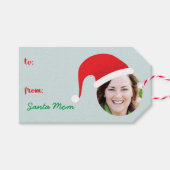 Kerst Crew Santa Hat Foto Vakantie Gift Label Cadeaulabel (Voorkant (Horizontaal))