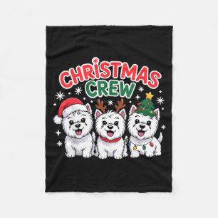 Kerst Crew Westie Kerst West Highland Whit Fleece Deken