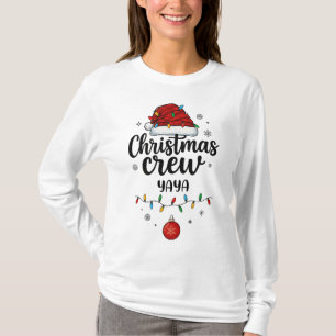 Kerst Crew Yaya Kerstman Hoed Bijpassende Kerst T-shirt