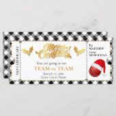 Kerst Cricket Ticket, Verrassingscadeaubon (Voorkant / Achterkant)