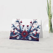 Kerst Crimson & Sapphire Elegance Feestdagen Kaart (Voorkant)