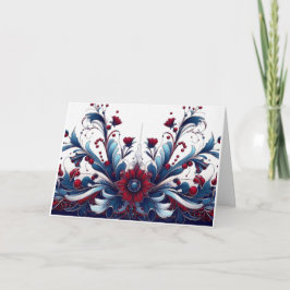 Kerst Crimson & Sapphire Elegance Feestdagen Kaart