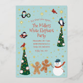 Kerst Critters Kerstfeest Folie Uitnodiging (Voorkant)