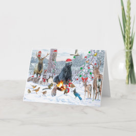 Kerst Critters Party Feestdagen Kaart