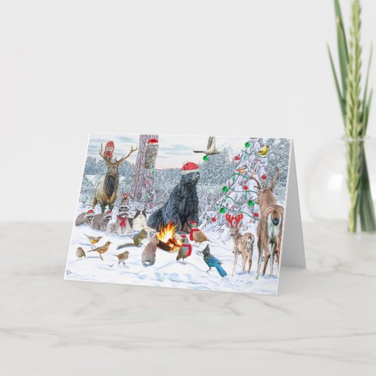 Kerst Critters Party Feestdagen Kaart (Voorkant)