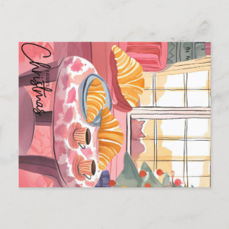 Kerst Croissant ochtend Briefkaart