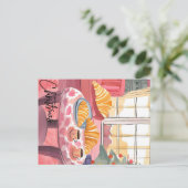 Kerst Croissant ochtend Briefkaart (Staand voorkant)