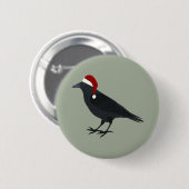Kerst Crow Ronde Button 5,7 Cm (Voorkant /achterkant)