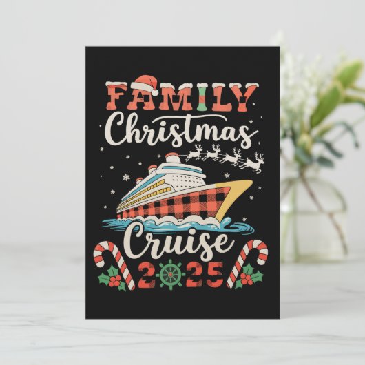 Kerst Cruise 2025 Familie Matching Kerst Vakantie Feestdagenkaart (Staand voorkant)