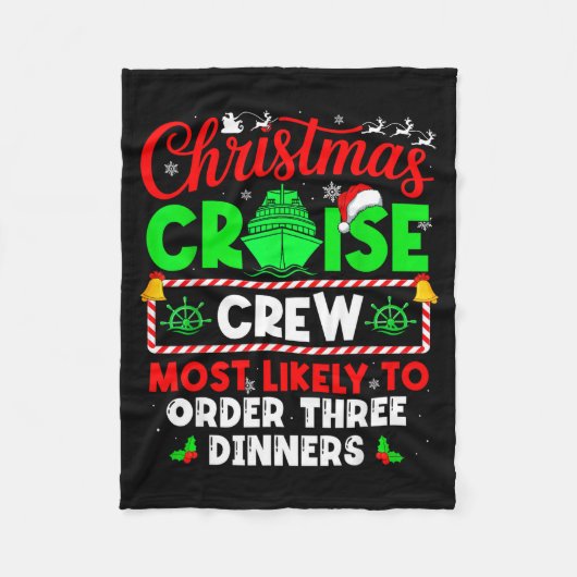 Kerst Cruise Bemanning Waarschijnlijk Drie D Zal B Fleece Deken (Voorkant)