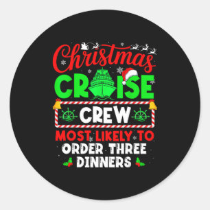 Kerst Cruise Bemanning Waarschijnlijk Drie D Zal B Ronde Sticker