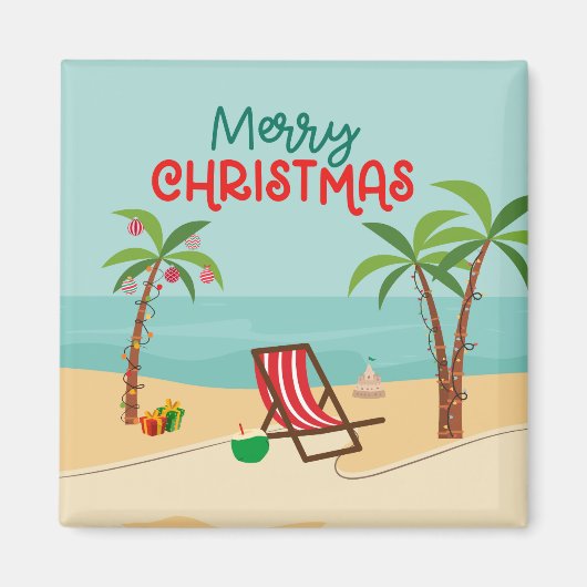 Kerst Cruise Deur aan het Strand Magneet (Voorkant)