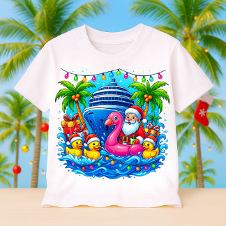 Kerst Cruise Kerstman, Cruisende Eenden, Schip T-shirt