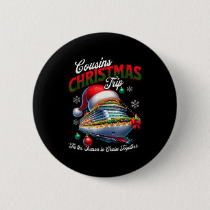 Kerst Cruise Schip Overeenkomen Neven Reis Vakanti Ronde Button 5,7 Cm