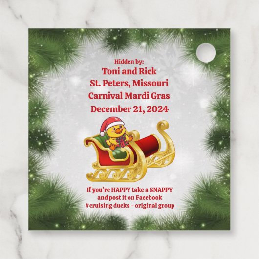 Kerst Cruising Duck Labels (Achterkant)