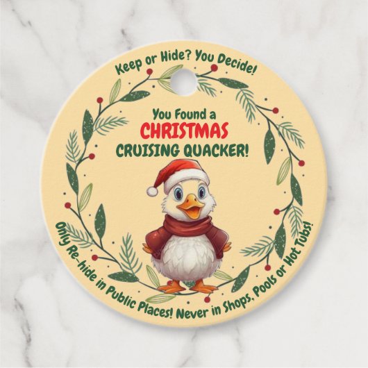 Kerst Cruising Duck Labels (Voorkant)