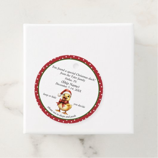 Kerst Cruising Duck Labels (In situ)