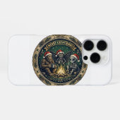 Kerst-Cryptiden Badge iPhone 16 Pro Hoesje (Achterkant horizontaal)