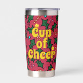 Kerst Cup van Vrolijkheid Rood Geïsoleerde Drinkbeker (Links)