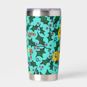 Kerst Cup van Vrolijkheid Turquoise Geïsoleerde Drinkbeker (Voorkant)