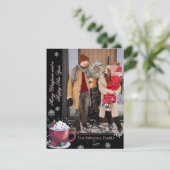 Kerst Cup van warme chocolademelk vakantie | Black Feestdagenkaart (Staand voorkant)
