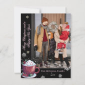 Kerst Cup van warme chocolademelk vakantie | Black Feestdagenkaart (Voorkant)
