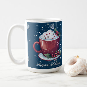 Kerst Cup Warme Chocolade Blauwe Koffiemok