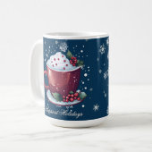 Kerst Cup Warme Chocolade | Blauwe Koffiemok (Voorkant links)