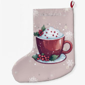 Kerst Cup Warme Chocolade | Blush Roze Grote Kerstsok (Achterkant)
