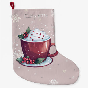 Kerst Cup Warme Chocolade   Blush Roze Grote Kerstsok