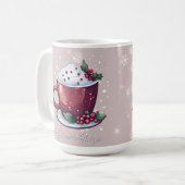 Kerst Cup Warme Chocolade | Blush Roze Mok (Voorkant links)