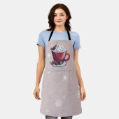 Kerst Cup Warme Chocolade | Blush Roze Schort (Gedragen)
