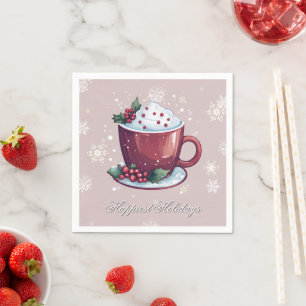 Kerst Cup Warme Chocolade Blush Roze Servet