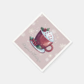 Kerst Cup Warme Chocolade | Blush Roze Servet (Hoek)