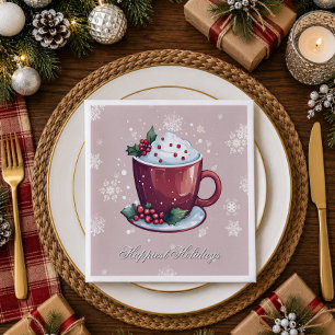Kerst Cup Warme Chocolade Blush Roze Servet