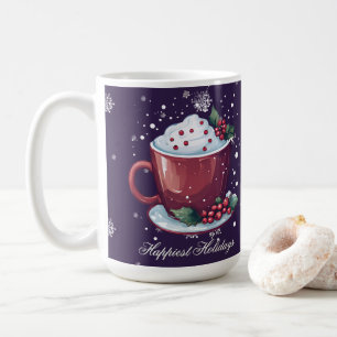 Kerst Cup Warme Chocolade Paarse Koffiemok